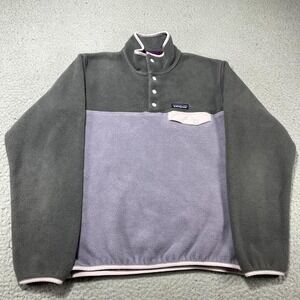 Patagonia Worn Wear Sweatshirt Womens Medium Gray Synchilla Snap-T Pullover